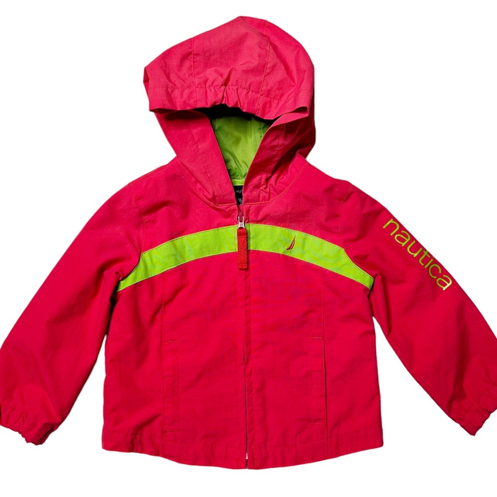 Nautica Full Zip Waterproof Hooded Windbreaker Jacket Girl’s 12-18M